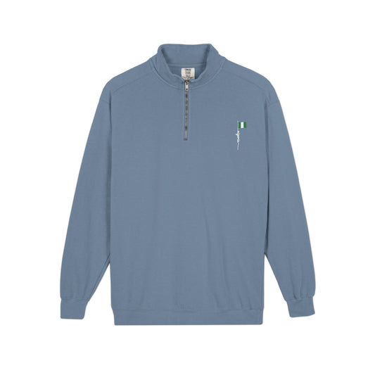 Nigeria Pride Quarter-Zip Sweatshirt — 'Stand Proud' Flag Design
