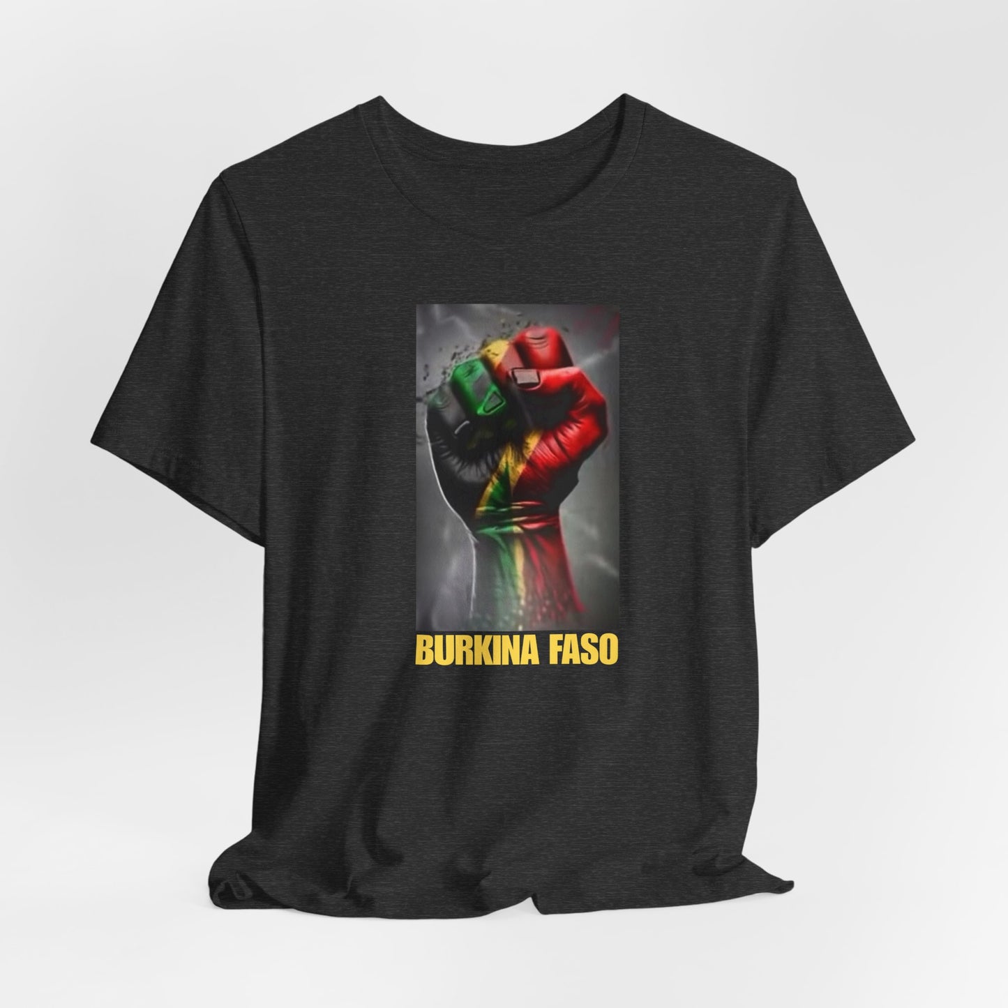 AfriBurkina Faso Flag Fist T-Shirt — Patriotic Map Back Tee