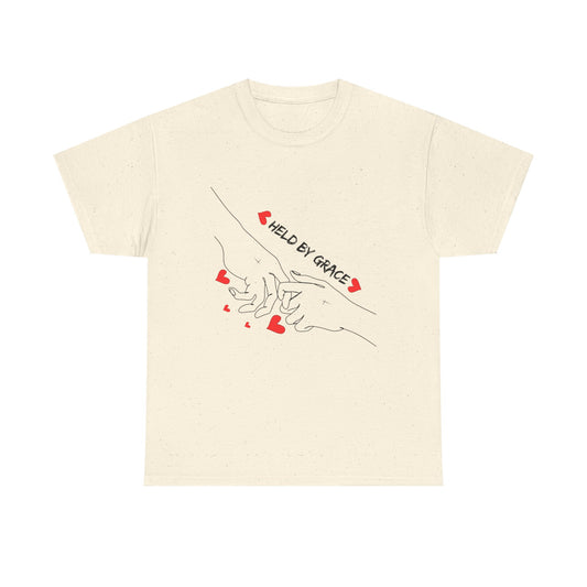 T-Shirt — "Held by Grace" Hands & Hearts Tee