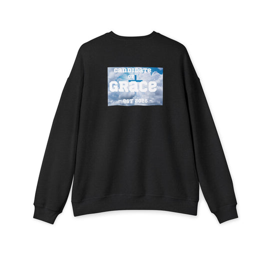 Grace Graphic Sweatshirt – 'Candidate of Grace' Cloud Print