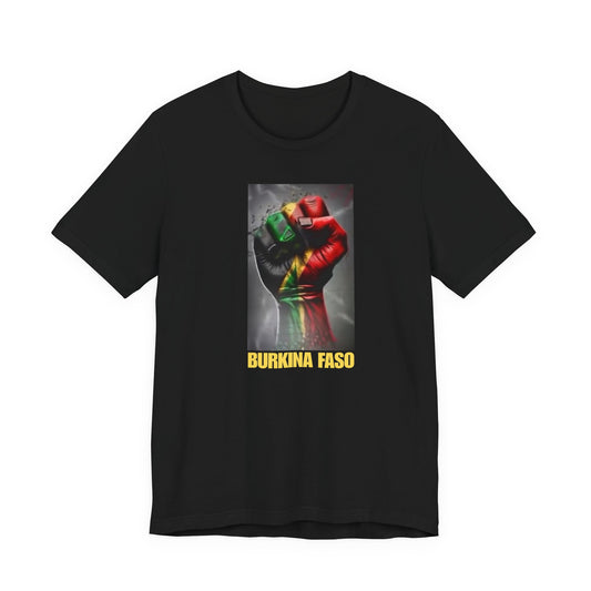 AfriBurkina Faso Flag Fist T-Shirt — Patriotic Map Back Tee