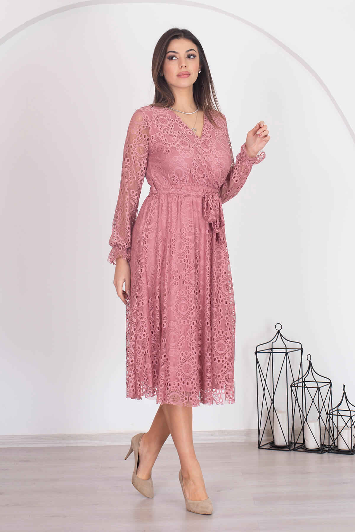 Lace Belted Candace Dress