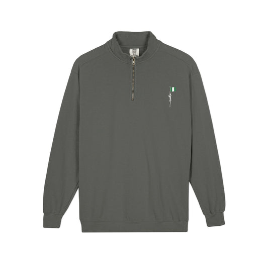 Nigeria Pride Quarter-Zip Sweatshirt — 'Stand Proud' Flag Design