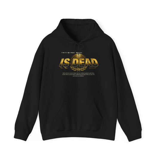 Hoodie — 'Without work is Dead' Gold Baroque Graphic Hooded Sweatshirt