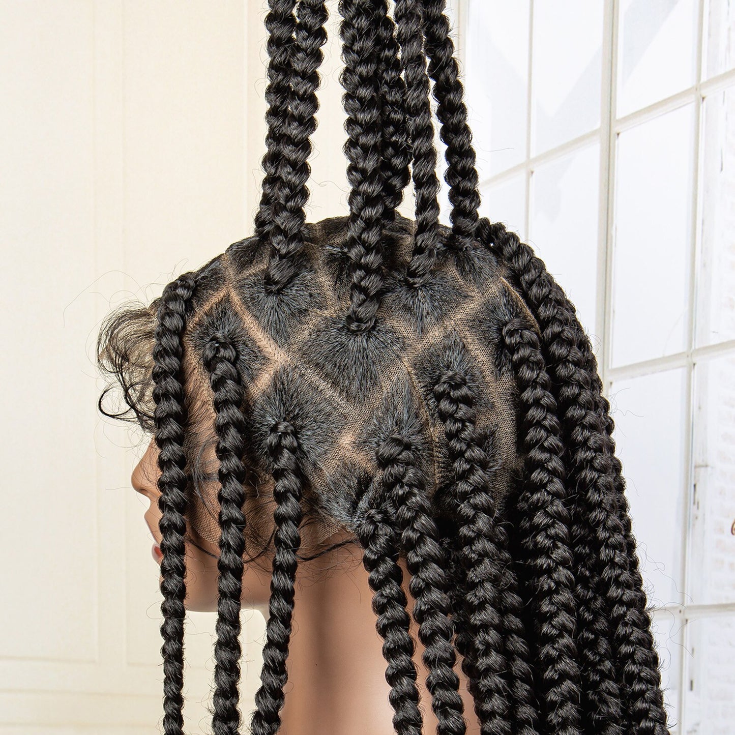 Full Lace Cornrow Box Braided Wig with Baby Hair