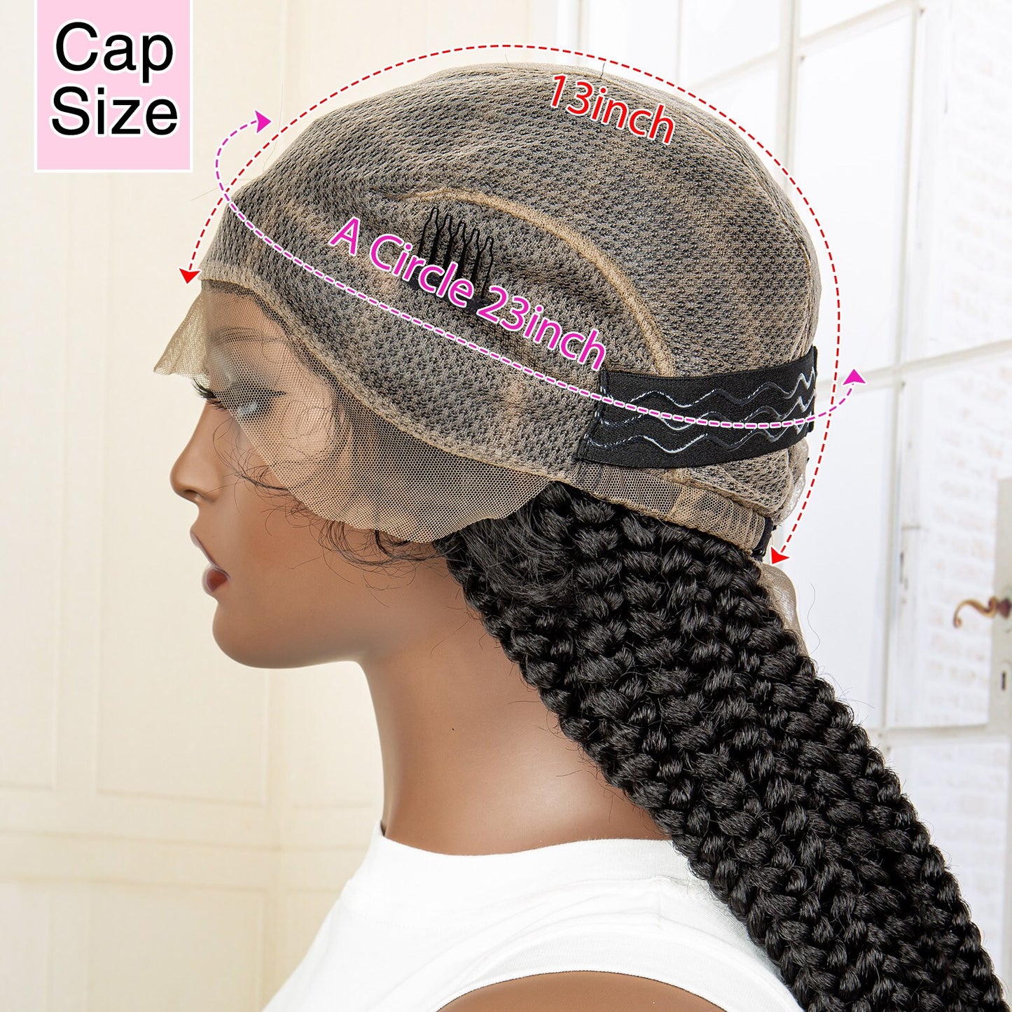 Full Lace Cornrow Box Braided Wig with Baby Hair