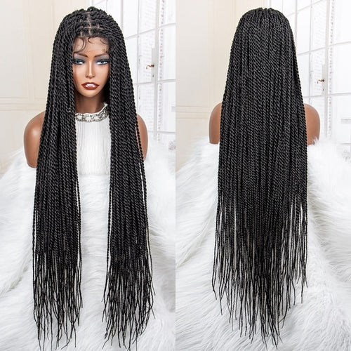 Twist Braided Lace Wig 40-Inch Knotless Synthetic