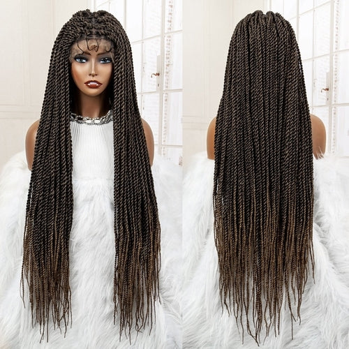 Twist Braided Lace Wig 40-Inch Knotless Synthetic