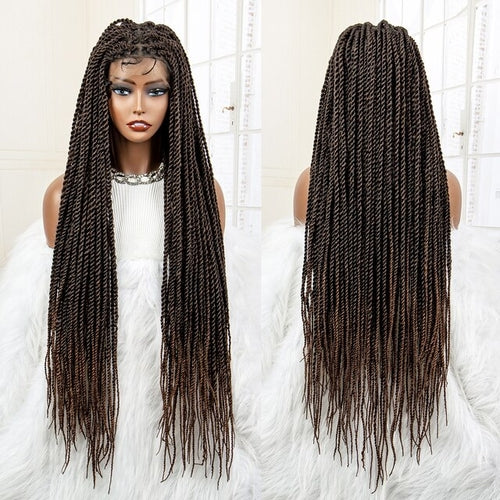 Twist Braided Lace Wig 40-Inch Knotless Synthetic