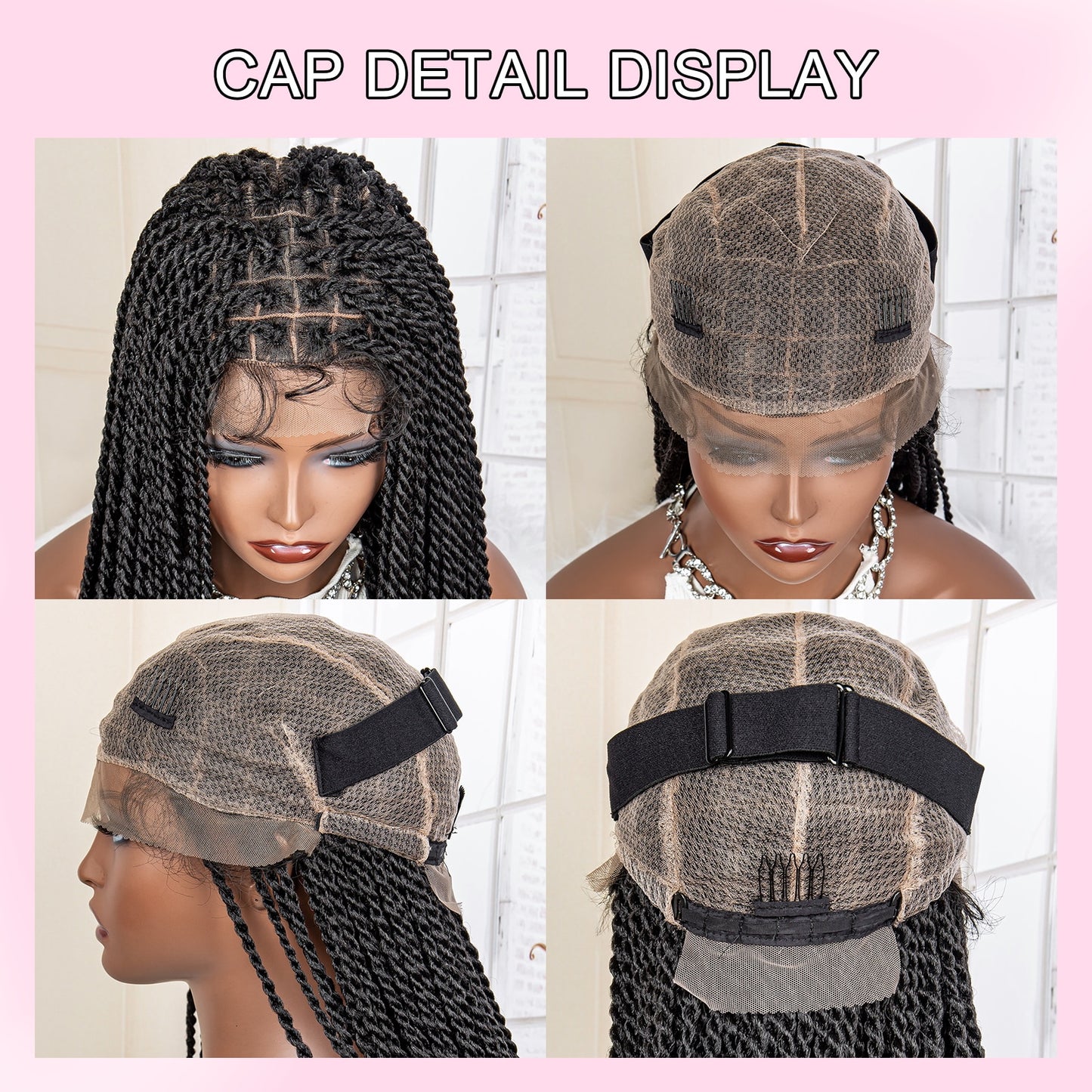Twist Braided Lace Wig 40-Inch Knotless Synthetic