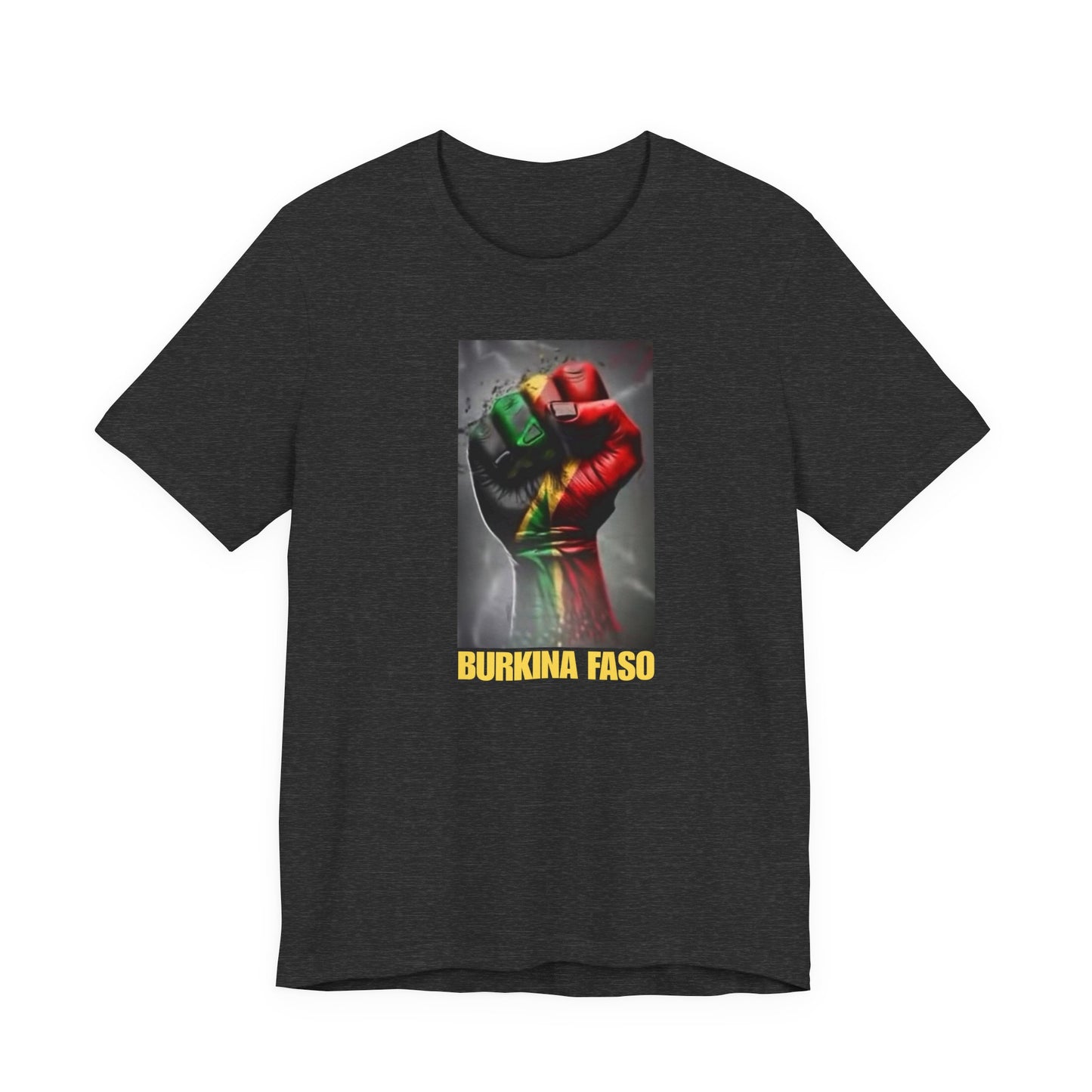 AfriBurkina Faso Flag Fist T-Shirt — Patriotic Map Back Tee