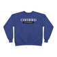 Crewneck Sweatshirt — "Certified by Experience" Minimal Graphic