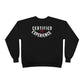 Crewneck Sweatshirt — "Certified by Experience" Minimal Graphic