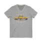 V-Neck Tee — 'Faith without Work is Dead' Vintage Sun Graphic