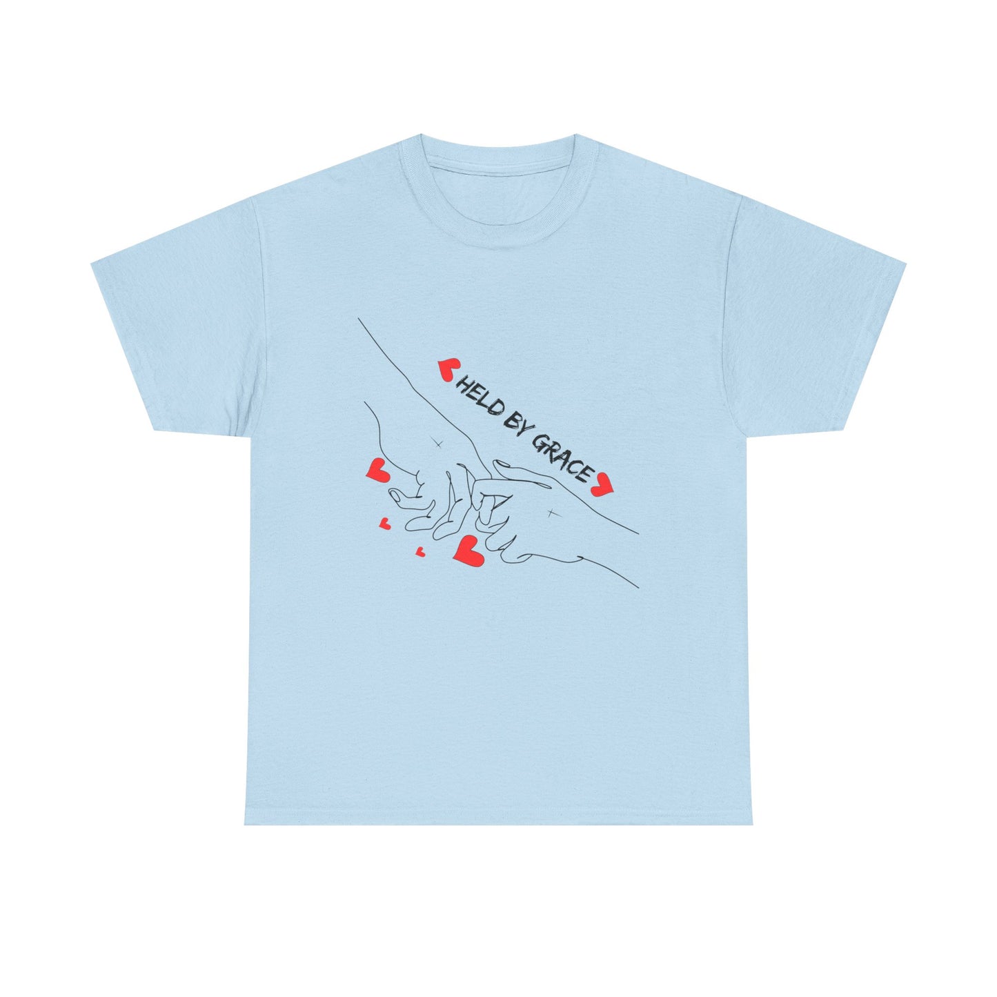T-Shirt — "Held by Grace" Hands & Hearts Tee