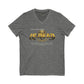 V-Neck Tee — 'Faith without Work is Dead' Vintage Sun Graphic