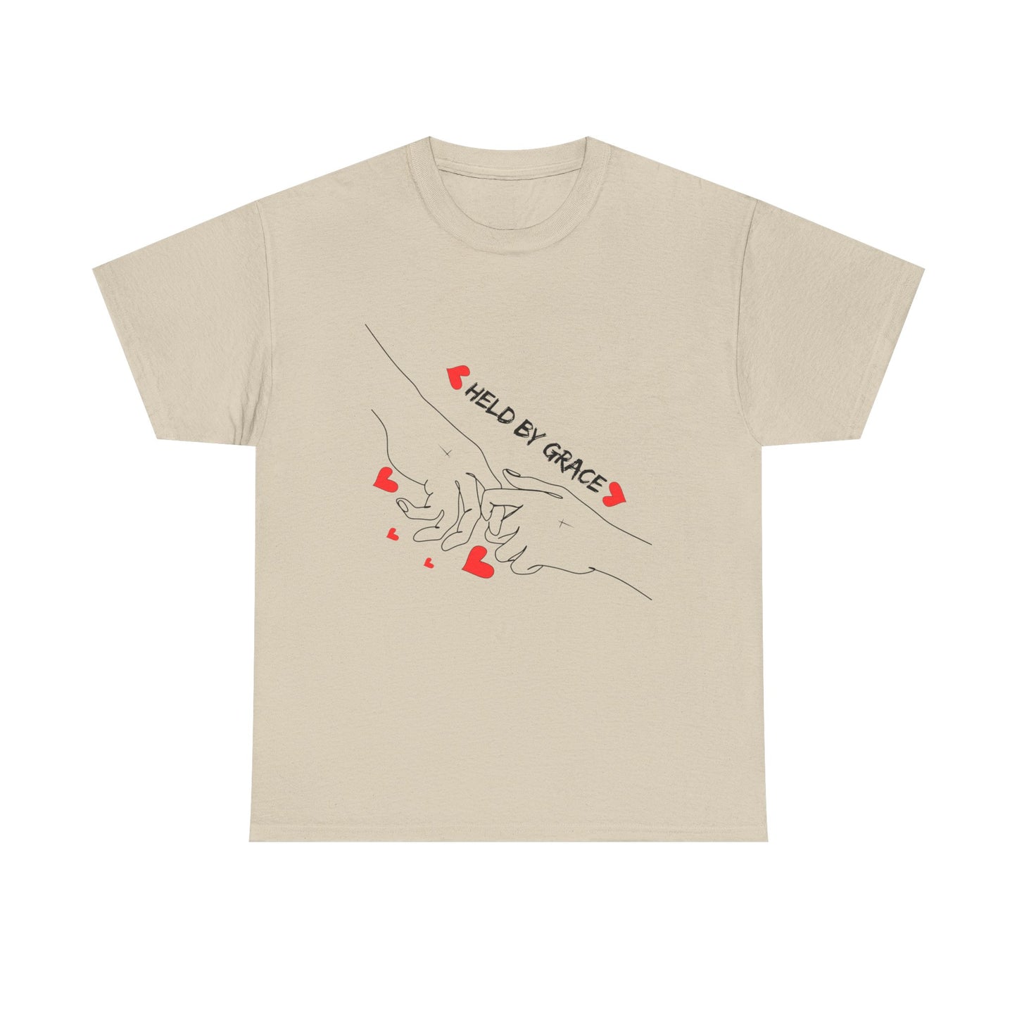 T-Shirt — "Held by Grace" Hands & Hearts Tee