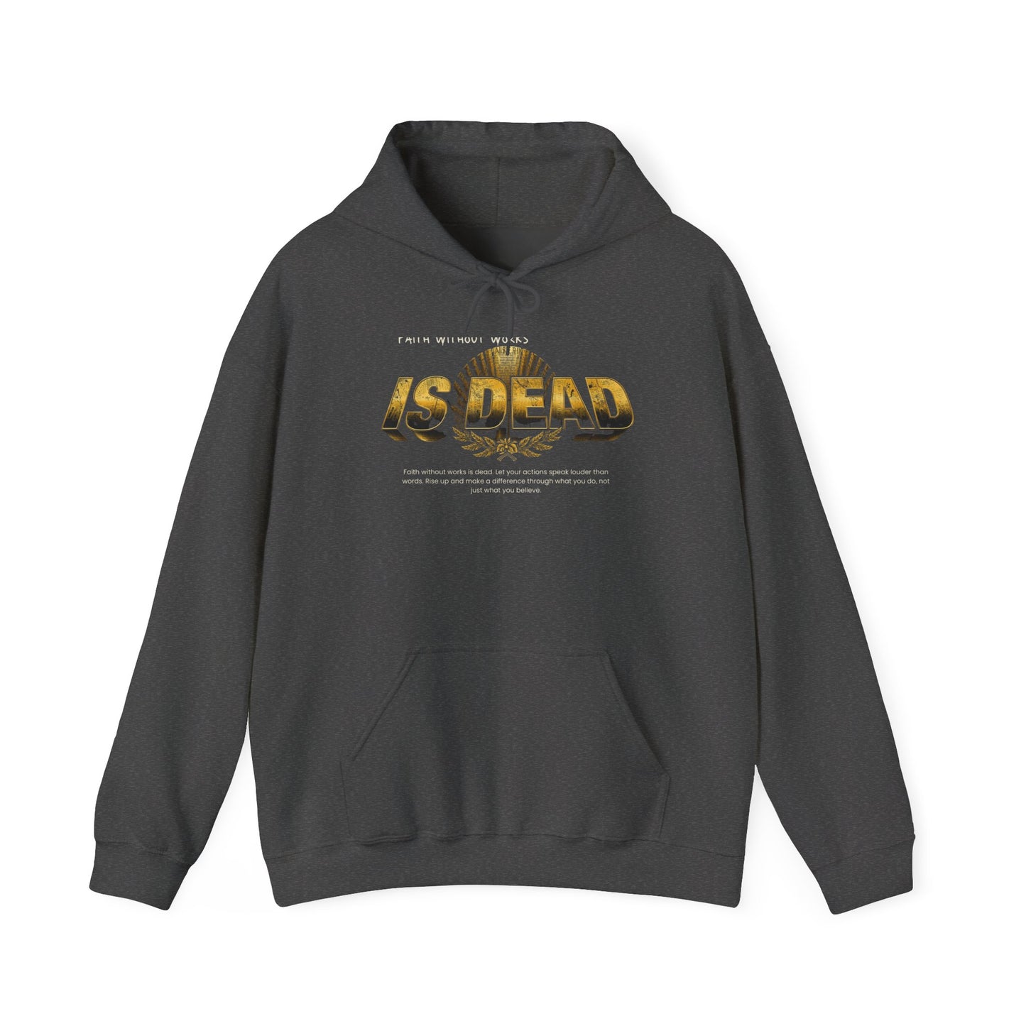 Hoodie — 'Without work is Dead' Gold Baroque Graphic Hooded Sweatshirt