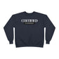 Crewneck Sweatshirt — "Certified by Experience" Minimal Graphic