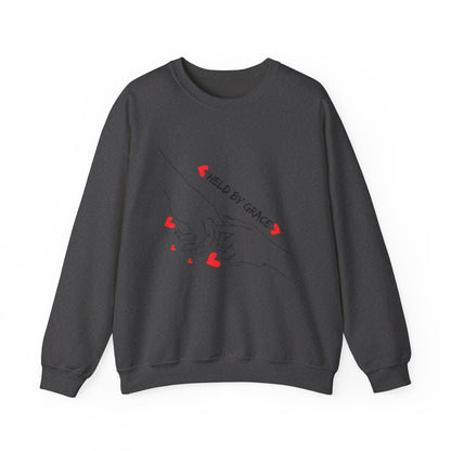 Crewneck Sweatshirt — "Held By Grace" Minimal Line Art Hands Design