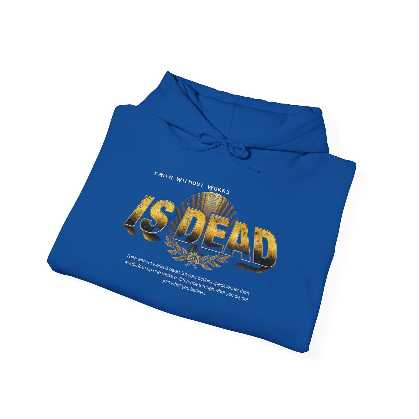 Hoodie — 'Without work is Dead' Gold Baroque Graphic Hooded Sweatshirt