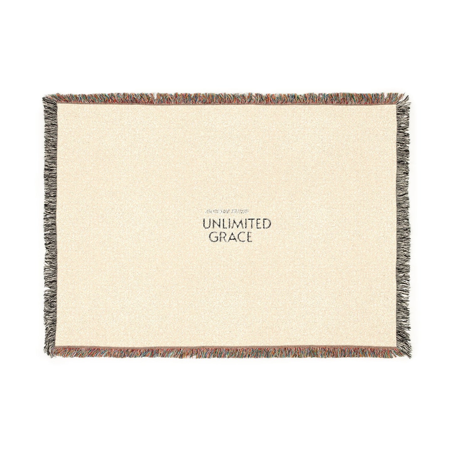 Woven Blanket — Neutral 'Grateful Grace' Fringe Throw