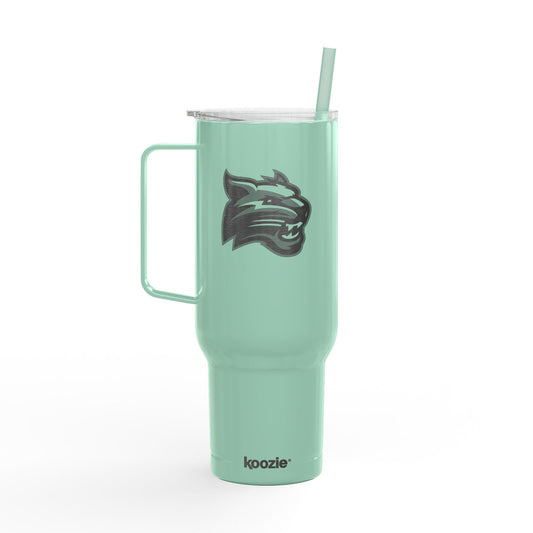 40oz Engraved Insulated Tumbler with Lid & Straw — Wildlife Cat Logo