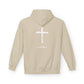Retro Script "West Coast" White Hoodie — Vintage Stripe Graphic Pullover