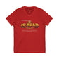 V-Neck Tee — 'Faith without Work is Dead' Vintage Sun Graphic