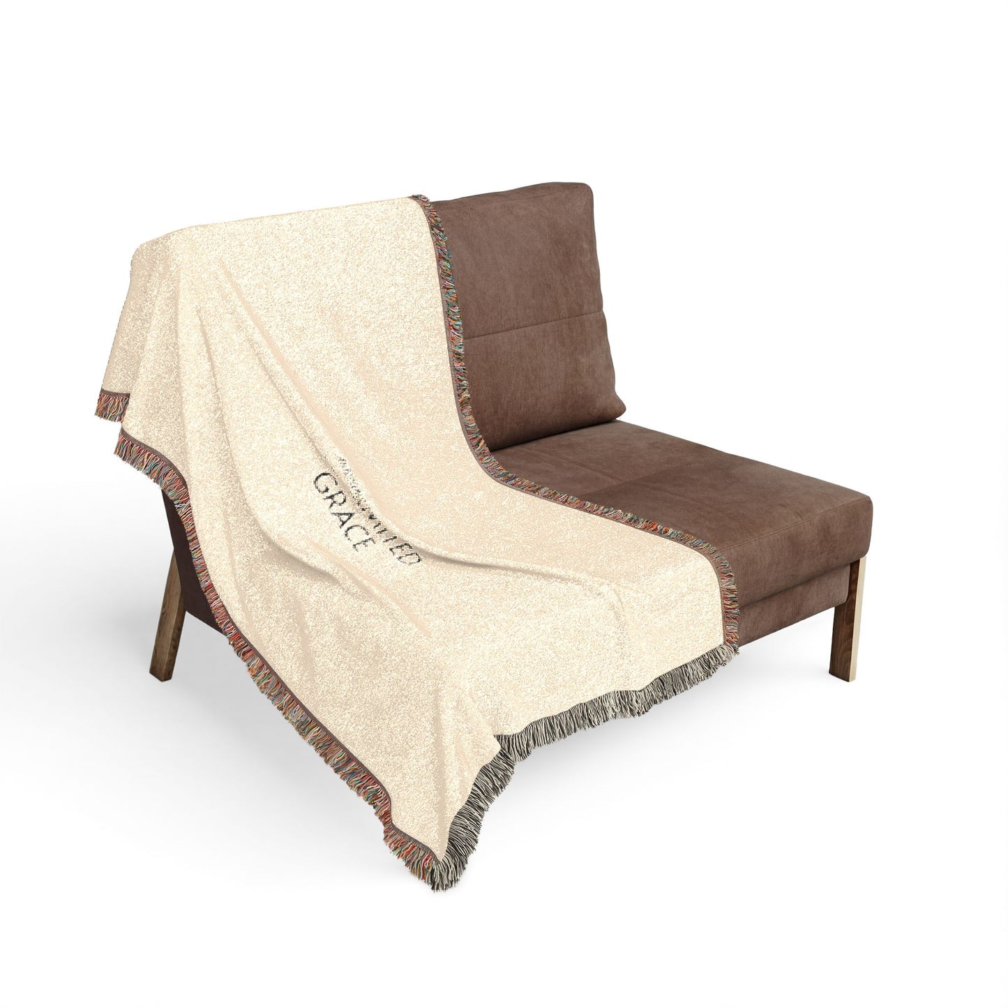Woven Blanket — Neutral 'Grateful Grace' Fringe Throw