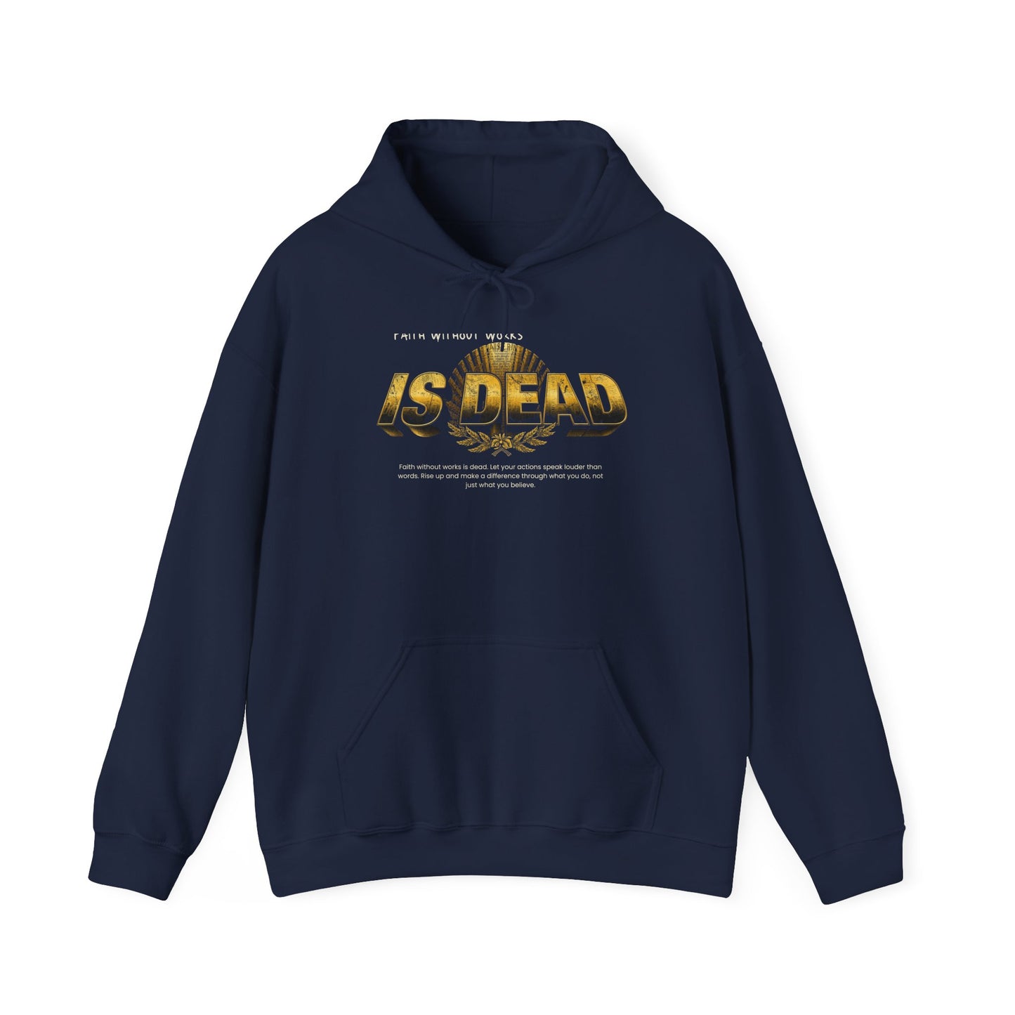 Hoodie — 'Without work is Dead' Gold Baroque Graphic Hooded Sweatshirt