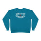 Crewneck Sweatshirt — "Certified by Experience" Minimal Graphic