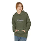 Retro Script "West Coast" White Hoodie — Vintage Stripe Graphic Pullover