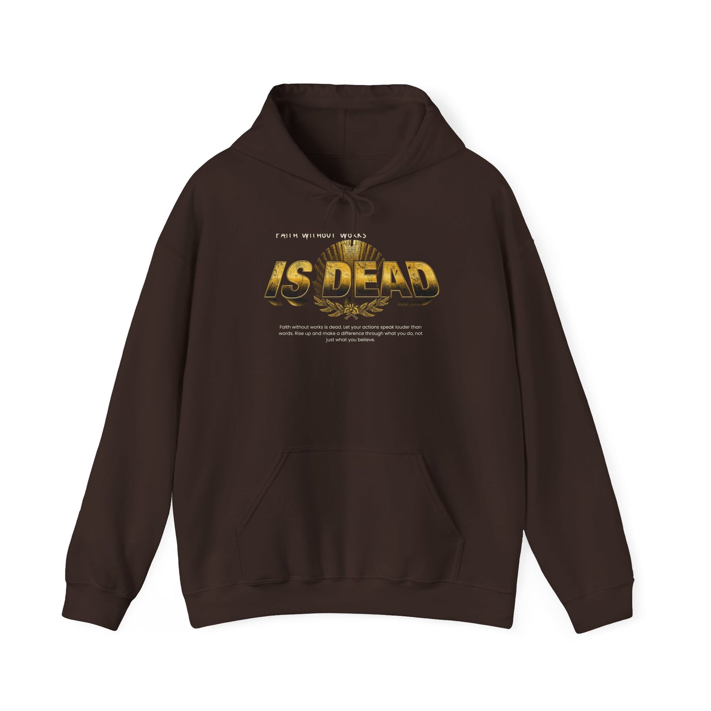 Hoodie — 'Without work is Dead' Gold Baroque Graphic Hooded Sweatshirt