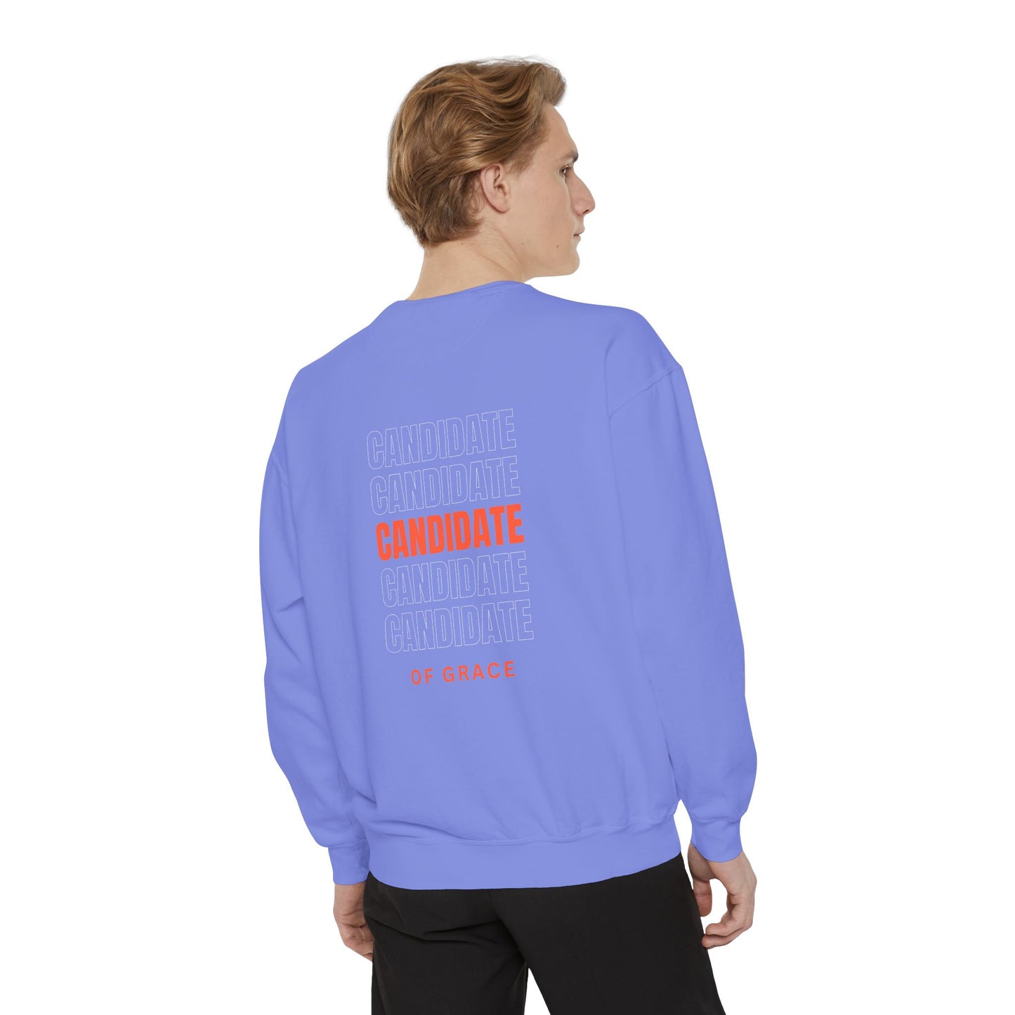 Grace Cross Sweatshirt — "Candidate of Grace" Christian Pullover