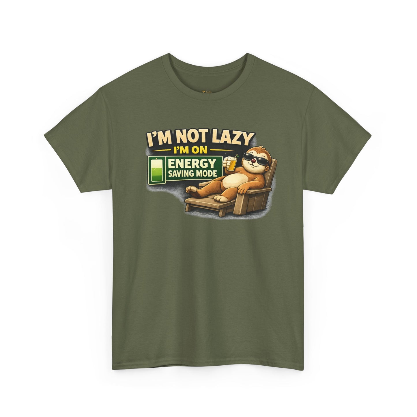Funny Sloth T-Shirt – "I'm Not Lazy I'm On Energy Saving Mode" Graphic Tee