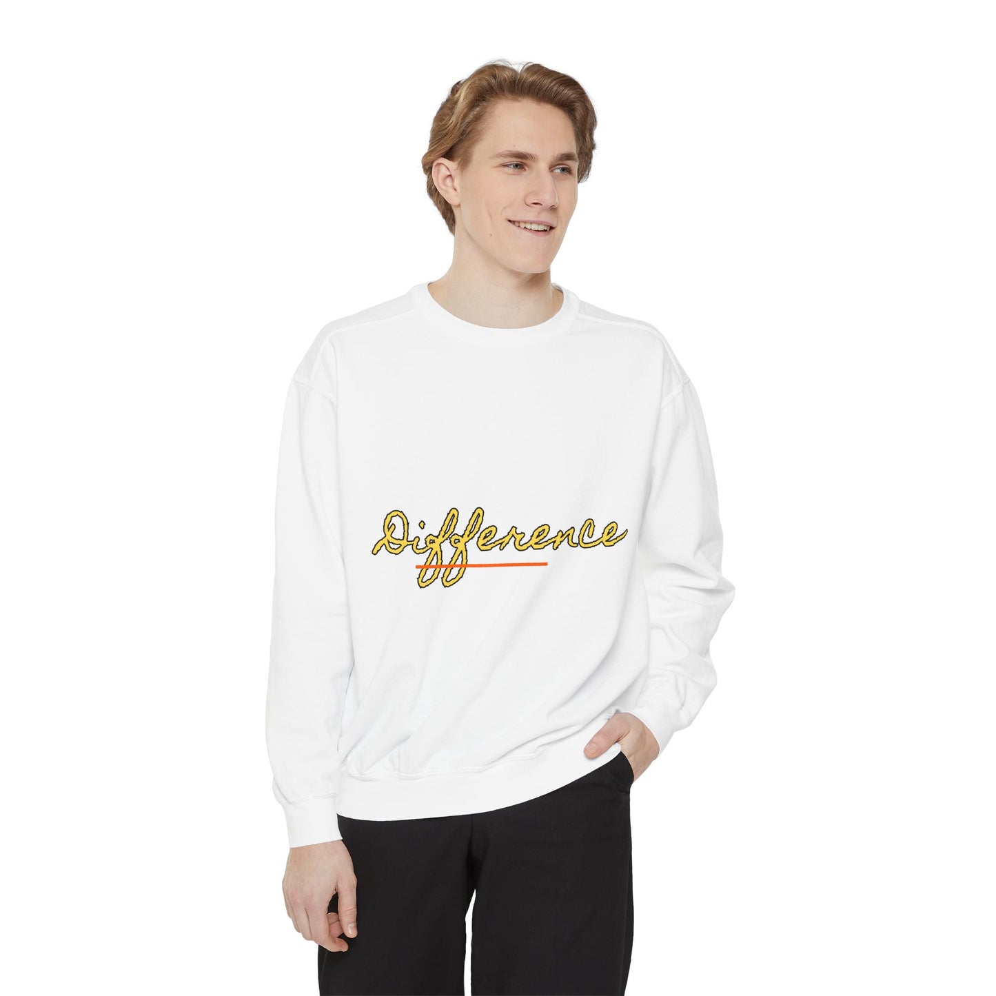 Difference Sweatshirt — Script Logo Pullover for Activism & Positive Vibes