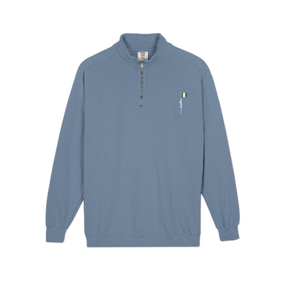 Nigeria Pride Quarter-Zip Sweatshirt — 'Stand Proud' Flag Design