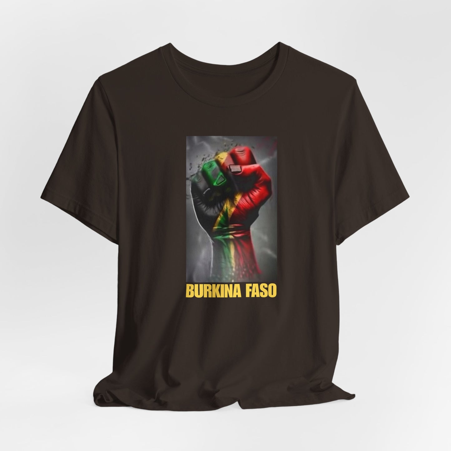 AfriBurkina Faso Flag Fist T-Shirt — Patriotic Map Back Tee