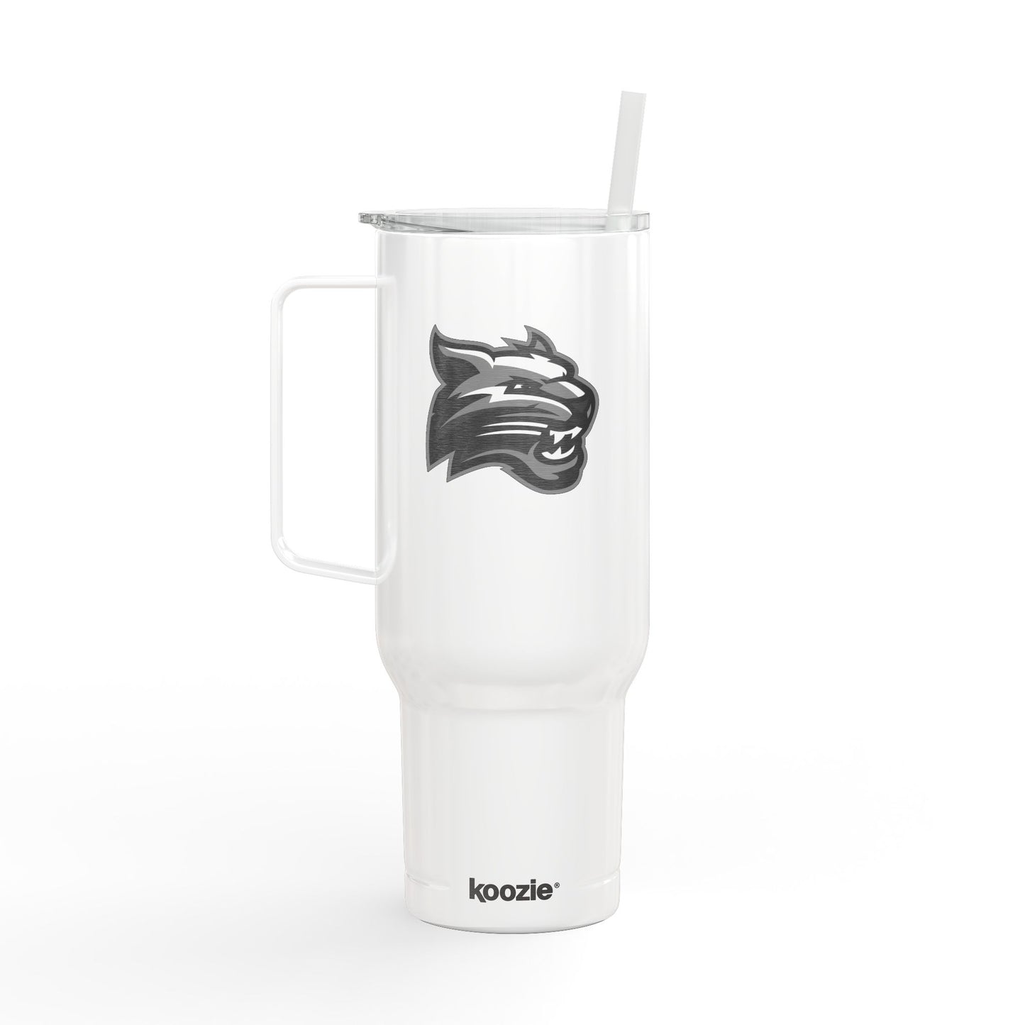 40oz Engraved Insulated Tumbler with Lid & Straw — Wildlife Cat Logo