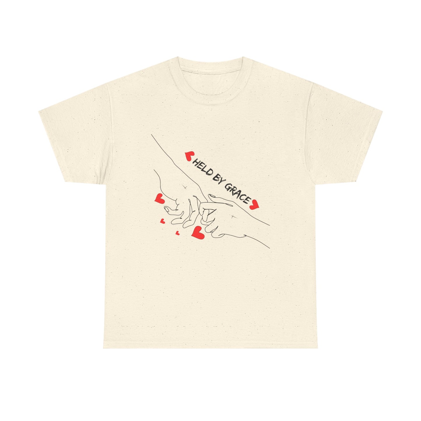 T-Shirt — "Held by Grace" Hands & Hearts Tee