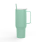 40oz Engraved Insulated Tumbler with Lid & Straw — Wildlife Cat Logo