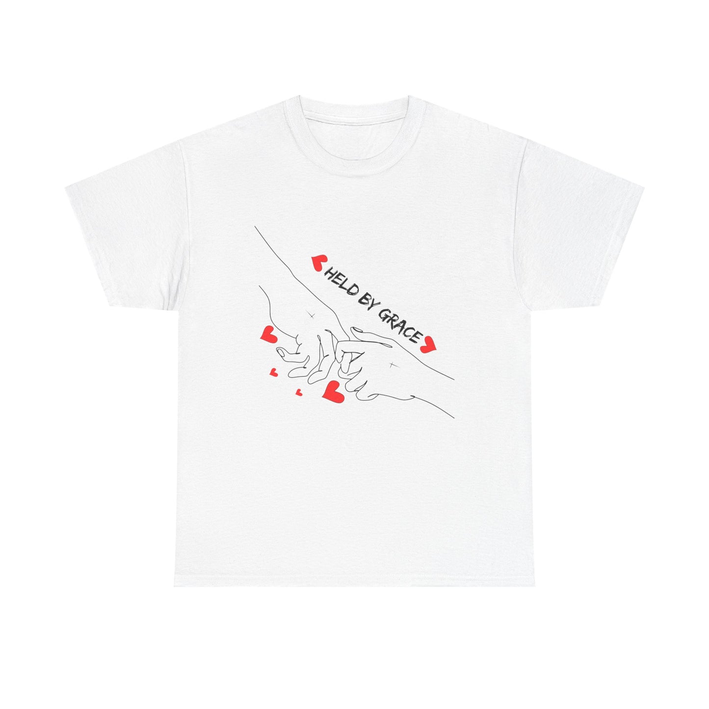 T-Shirt — "Held by Grace" Hands & Hearts Tee