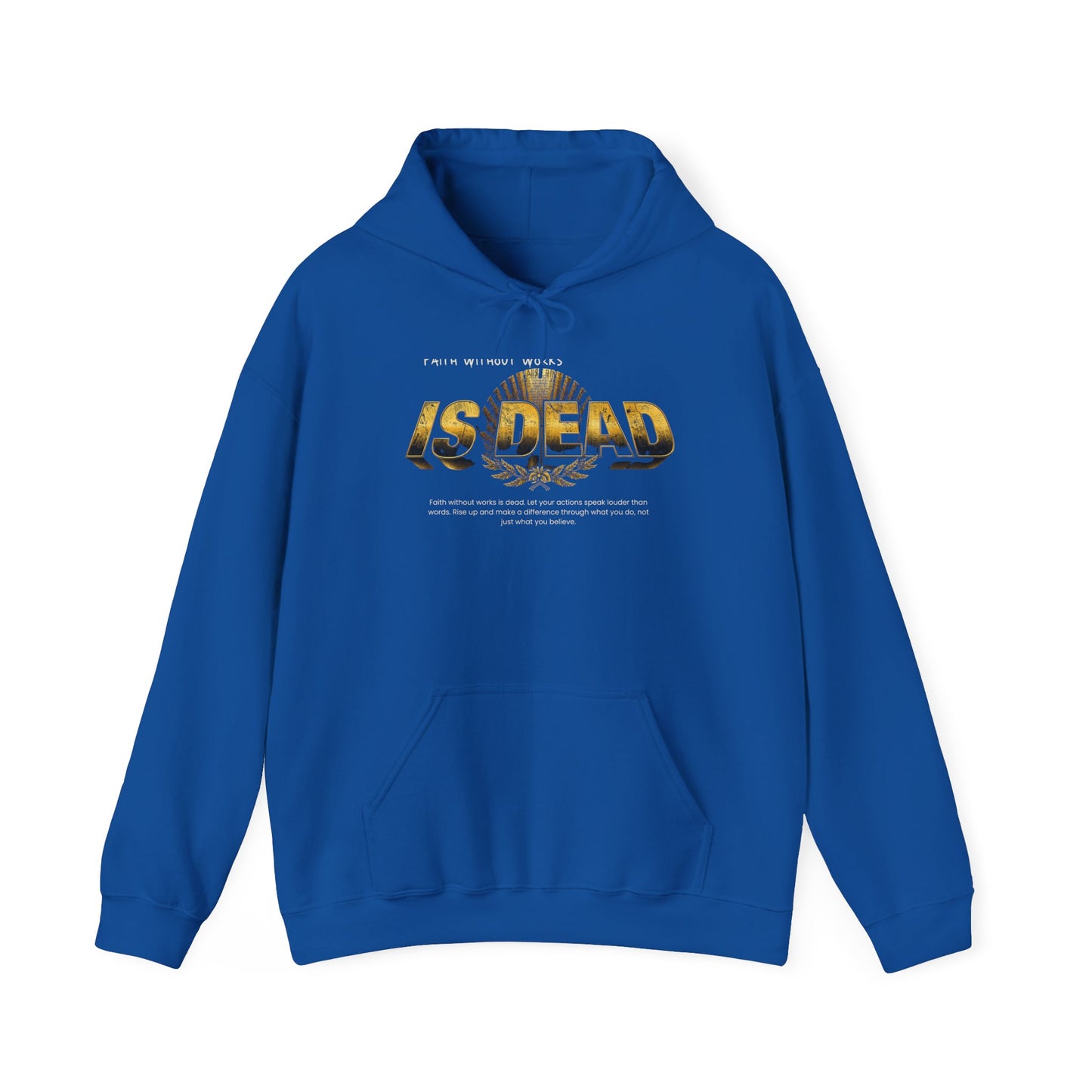 Hoodie — 'Without work is Dead' Gold Baroque Graphic Hooded Sweatshirt