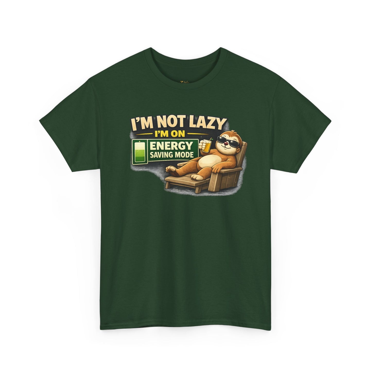 Funny Sloth T-Shirt – "I'm Not Lazy I'm On Energy Saving Mode" Graphic Tee