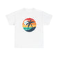 Retro Sunset Palm T-Shirt — Vintage Beach Graphic Tee