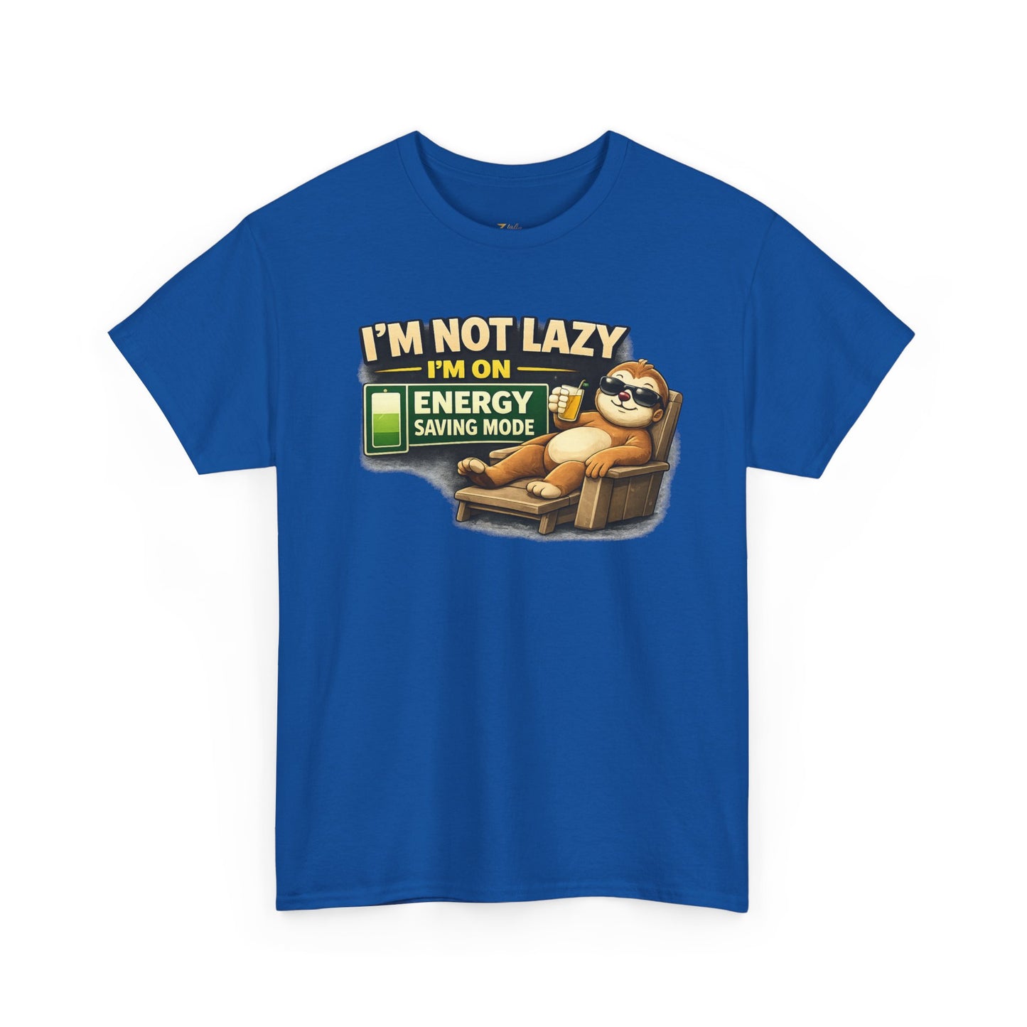 Funny Sloth T-Shirt – "I'm Not Lazy I'm On Energy Saving Mode" Graphic Tee