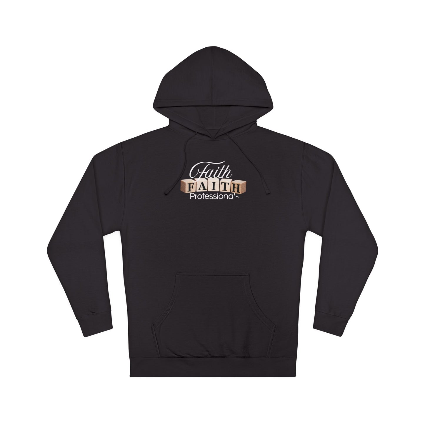 Faith Graphic Hoodie — Minimal Gold Lettering Christian Pullover