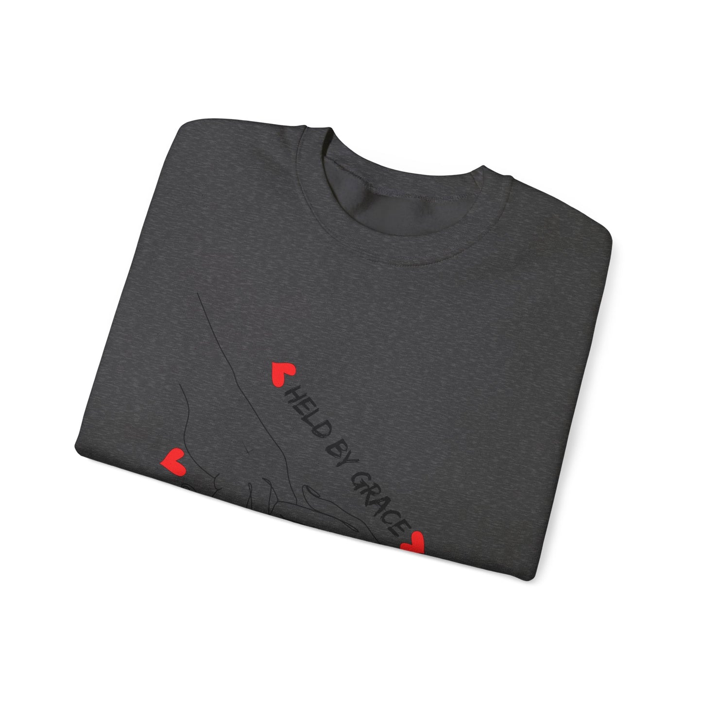 Crewneck Sweatshirt — "Held By Grace" Minimal Line Art Hands Design