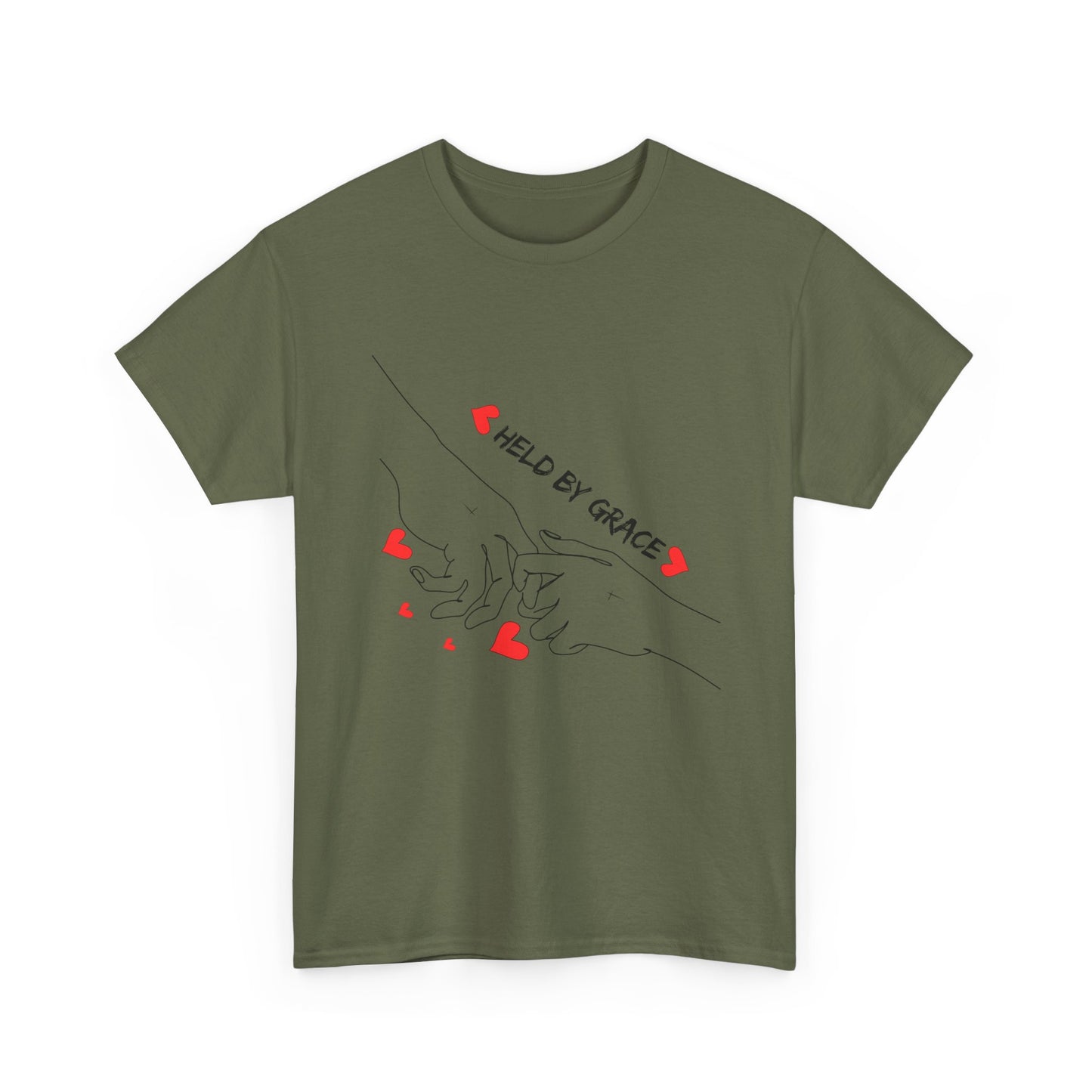 T-Shirt — "Held by Grace" Hands & Hearts Tee